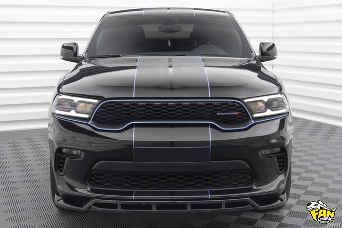 Спойлер (губа) переднего бампера на Додж Дюранго (Dodge Durango) 2020+